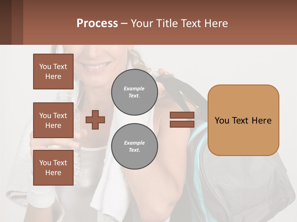 A Woman Is Holding A Water Bottle And A Gym Bag PowerPoint Template