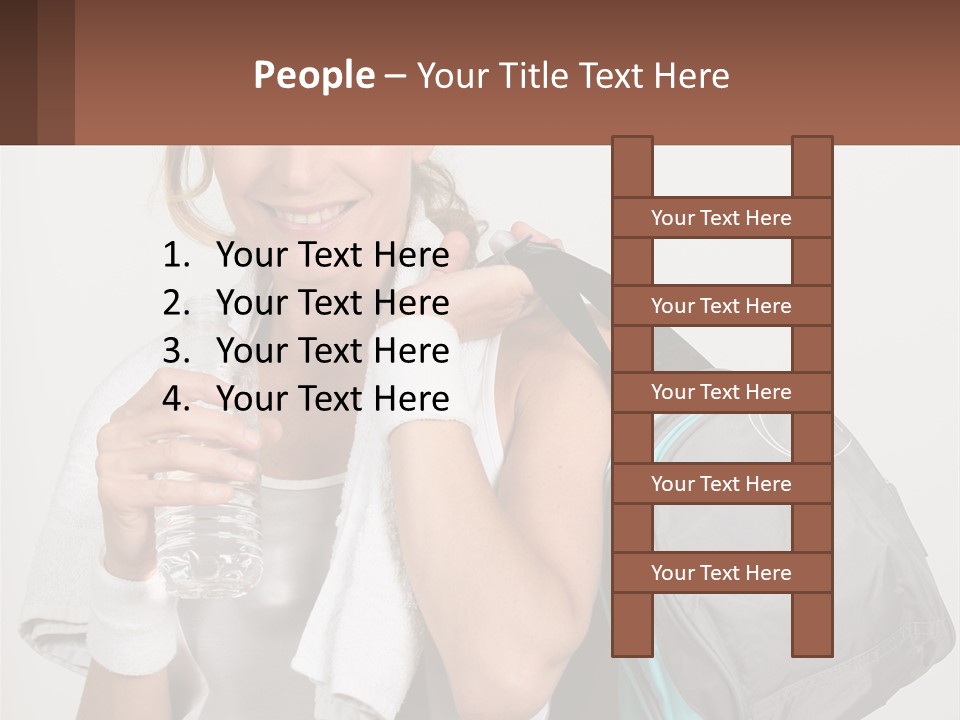 A Woman Is Holding A Water Bottle And A Gym Bag PowerPoint Template
