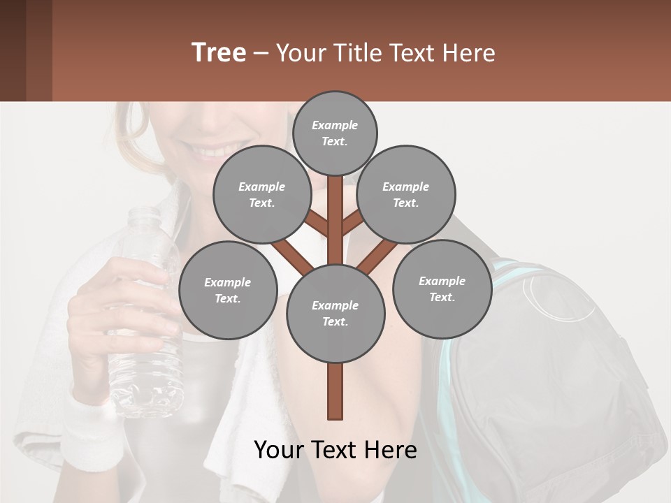 A Woman Is Holding A Water Bottle And A Gym Bag PowerPoint Template