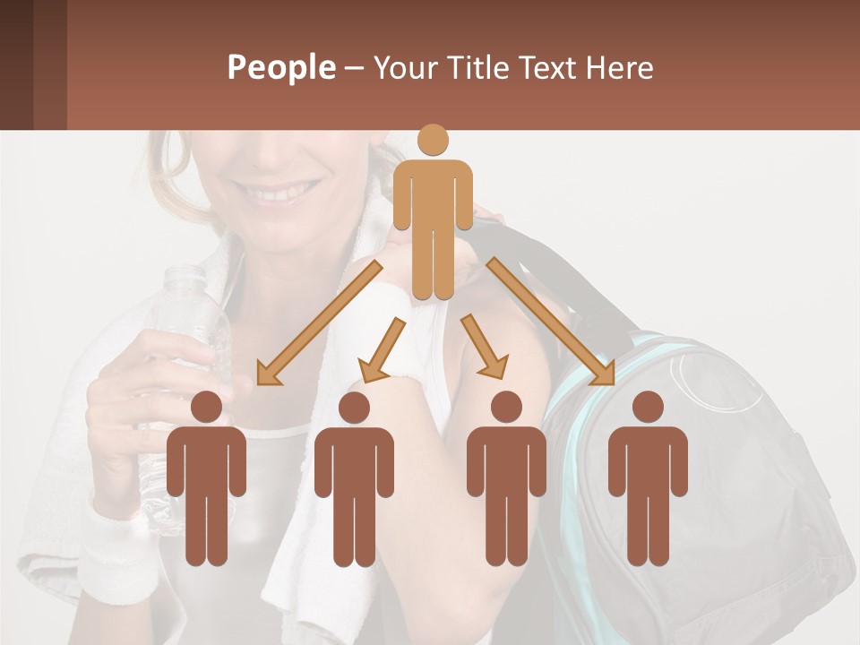 A Woman Is Holding A Water Bottle And A Gym Bag PowerPoint Template