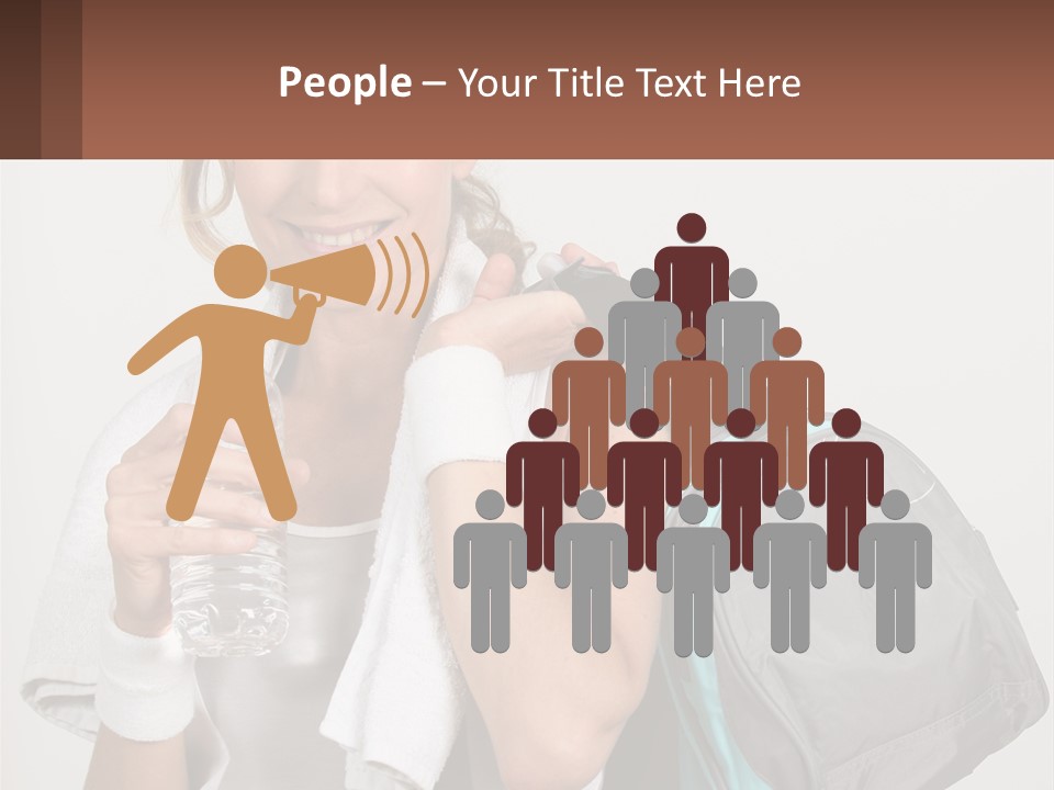 A Woman Is Holding A Water Bottle And A Gym Bag PowerPoint Template