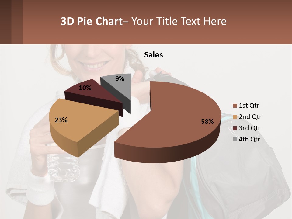 A Woman Is Holding A Water Bottle And A Gym Bag PowerPoint Template