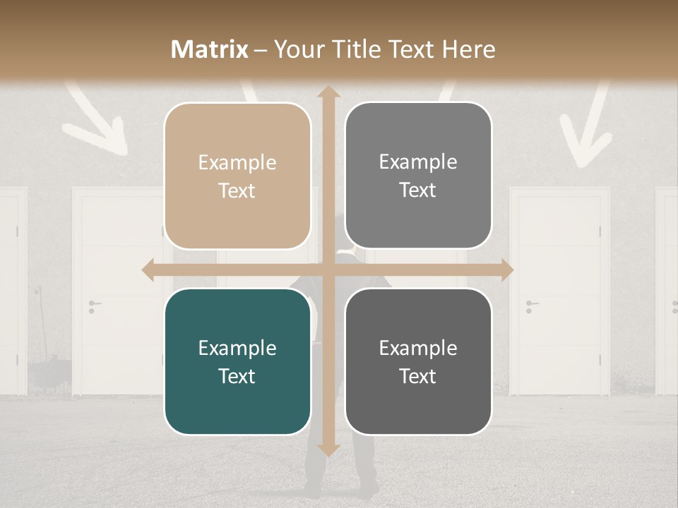 A Man Standing In Front Of A Row Of Doors PowerPoint Template