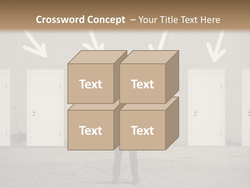 A Man Standing In Front Of A Row Of Doors PowerPoint Template