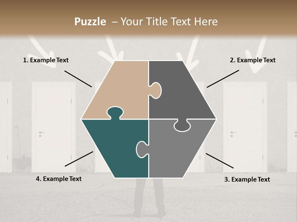 A Man Standing In Front Of A Row Of Doors PowerPoint Template