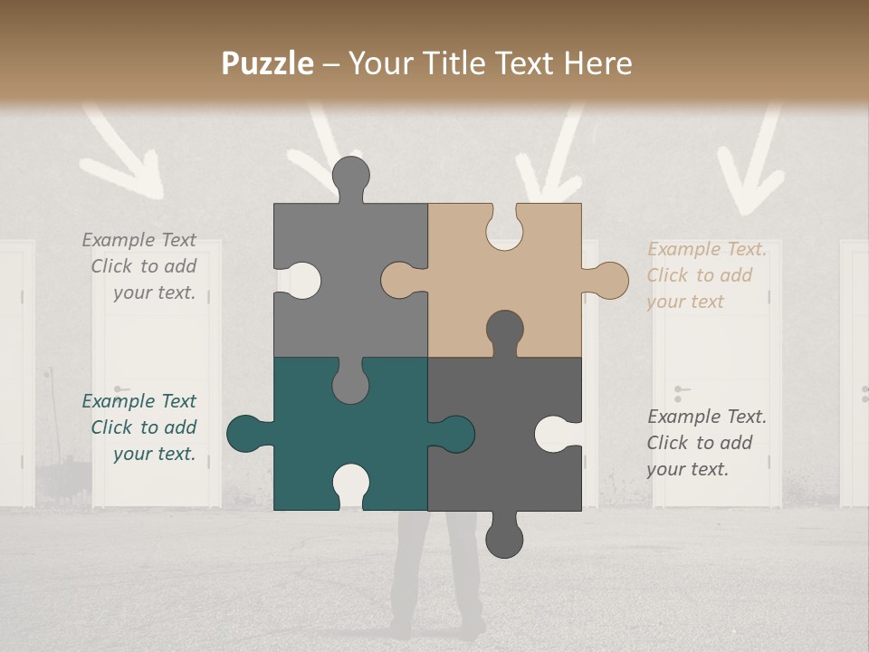 A Man Standing In Front Of A Row Of Doors PowerPoint Template