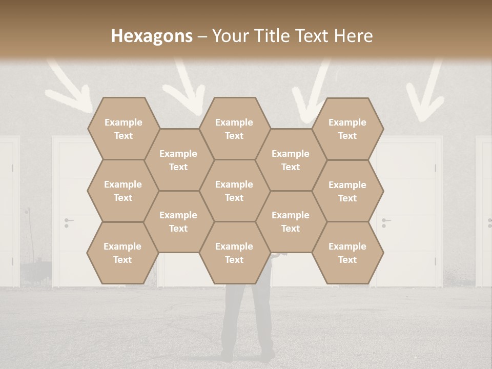 A Man Standing In Front Of A Row Of Doors PowerPoint Template