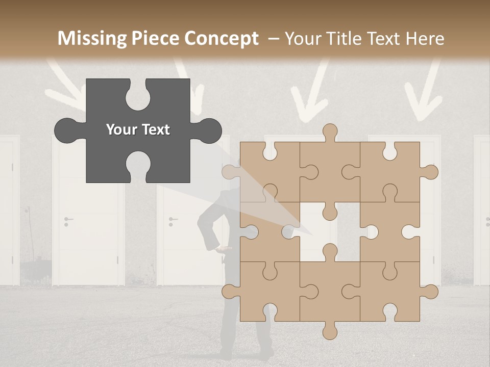 A Man Standing In Front Of A Row Of Doors PowerPoint Template