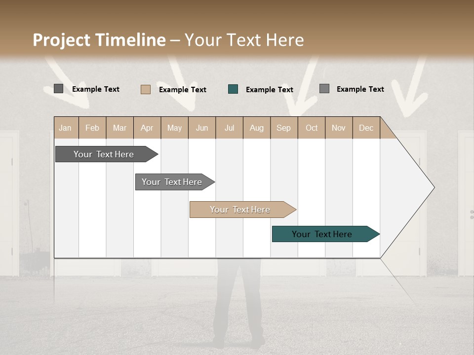 A Man Standing In Front Of A Row Of Doors PowerPoint Template