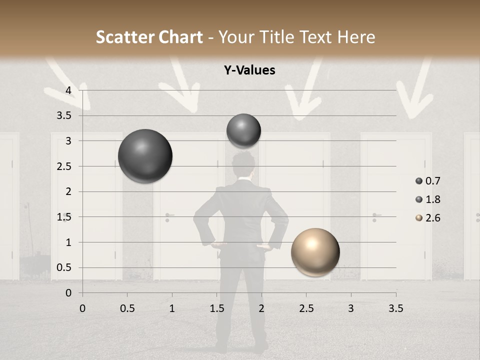 A Man Standing In Front Of A Row Of Doors PowerPoint Template