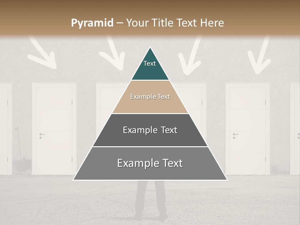 A Man Standing In Front Of A Row Of Doors PowerPoint Template