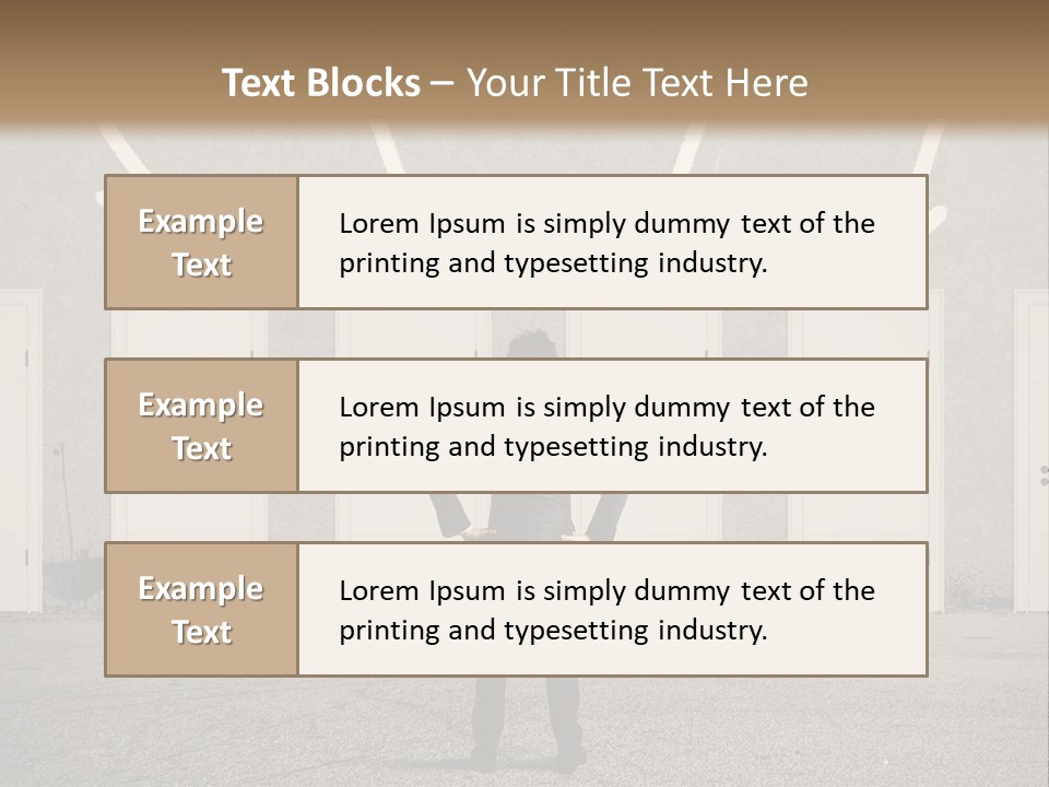 A Man Standing In Front Of A Row Of Doors PowerPoint Template