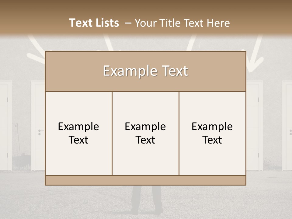 A Man Standing In Front Of A Row Of Doors PowerPoint Template
