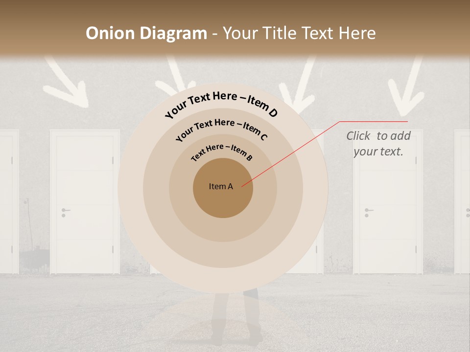 A Man Standing In Front Of A Row Of Doors PowerPoint Template