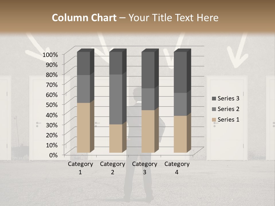 A Man Standing In Front Of A Row Of Doors PowerPoint Template
