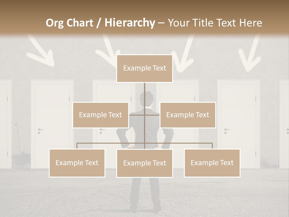 A Man Standing In Front Of A Row Of Doors PowerPoint Template