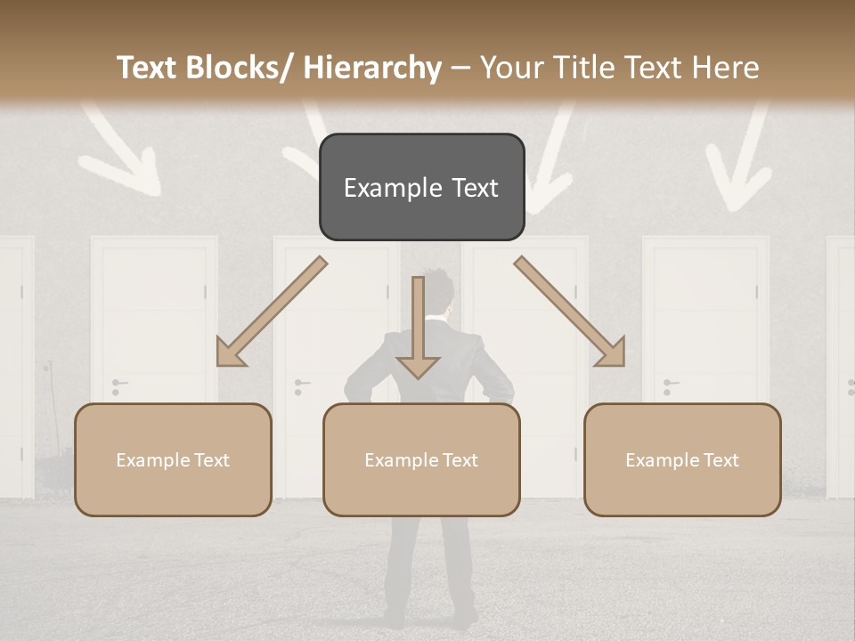 A Man Standing In Front Of A Row Of Doors PowerPoint Template