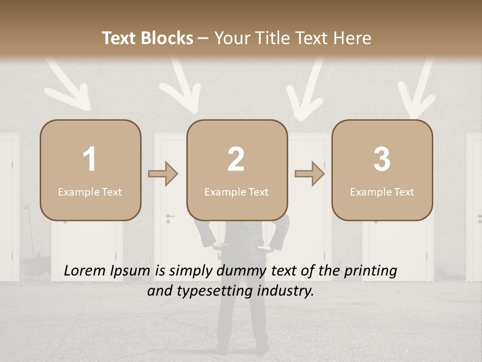 A Man Standing In Front Of A Row Of Doors PowerPoint Template