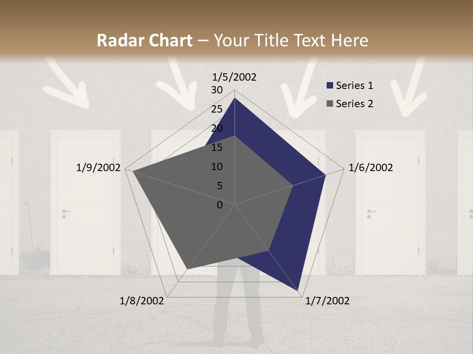 A Man Standing In Front Of A Row Of Doors PowerPoint Template