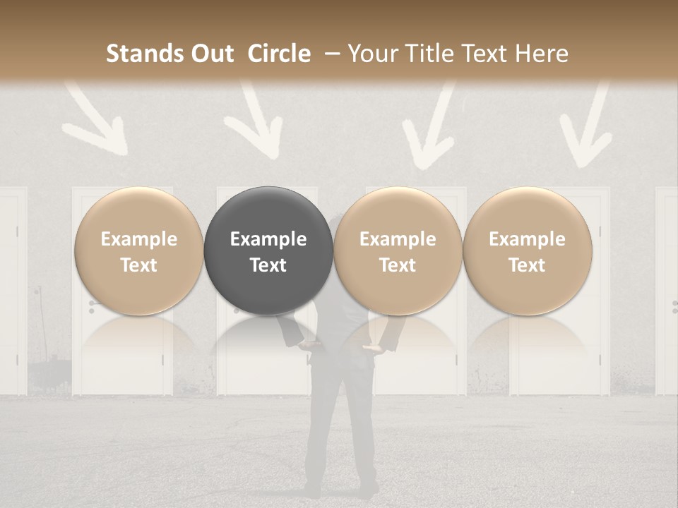 A Man Standing In Front Of A Row Of Doors PowerPoint Template