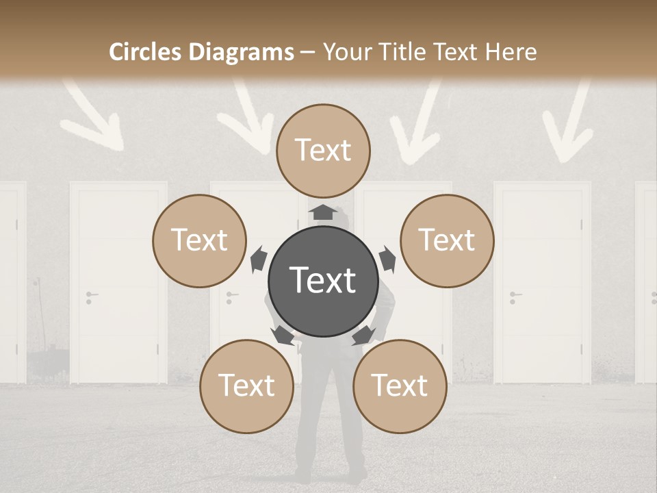 A Man Standing In Front Of A Row Of Doors PowerPoint Template