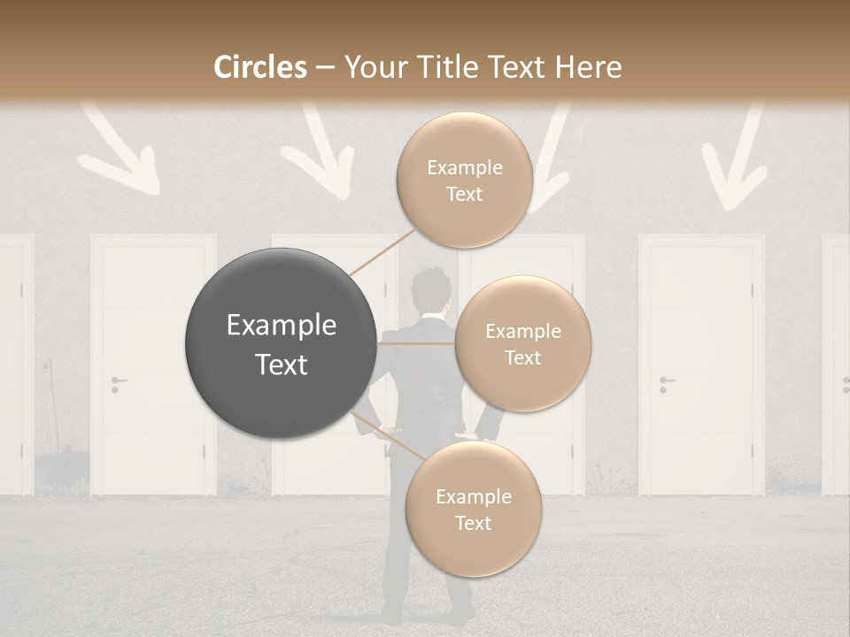 A Man Standing In Front Of A Row Of Doors PowerPoint Template
