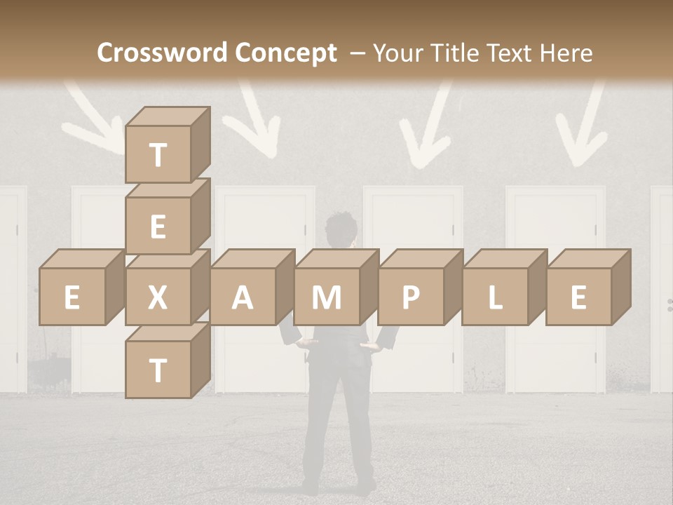 A Man Standing In Front Of A Row Of Doors PowerPoint Template