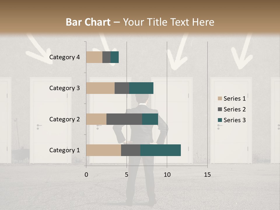 A Man Standing In Front Of A Row Of Doors PowerPoint Template