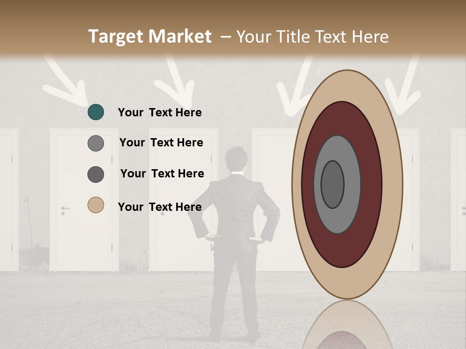 A Man Standing In Front Of A Row Of Doors PowerPoint Template