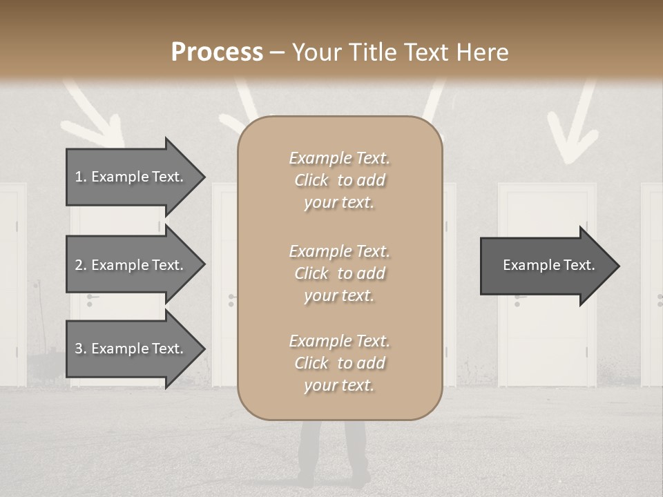 A Man Standing In Front Of A Row Of Doors PowerPoint Template