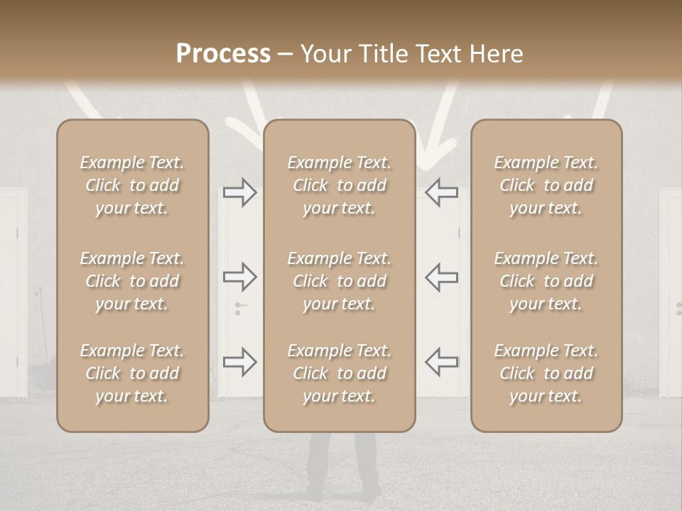 A Man Standing In Front Of A Row Of Doors PowerPoint Template