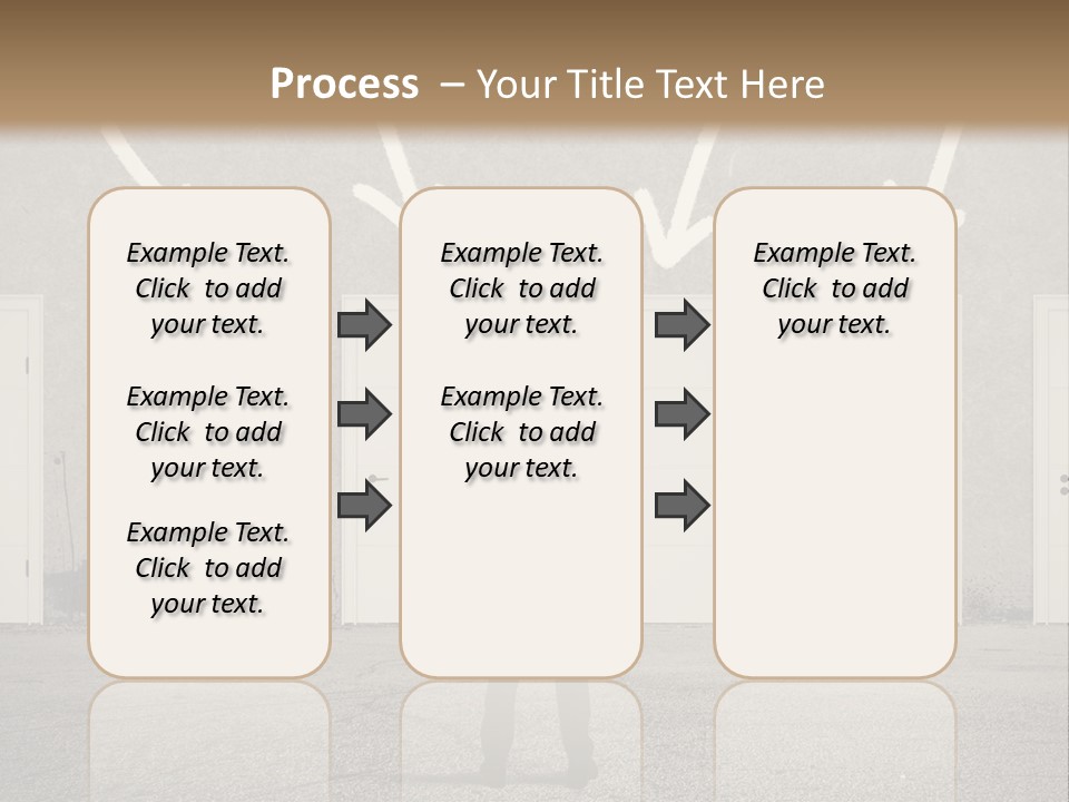 A Man Standing In Front Of A Row Of Doors PowerPoint Template