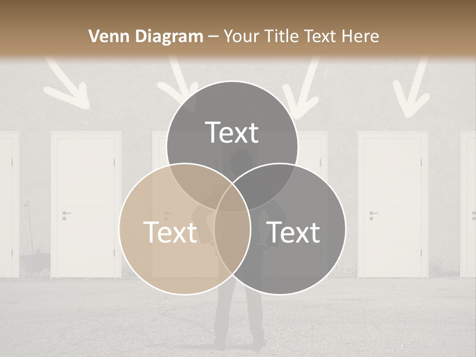 A Man Standing In Front Of A Row Of Doors PowerPoint Template