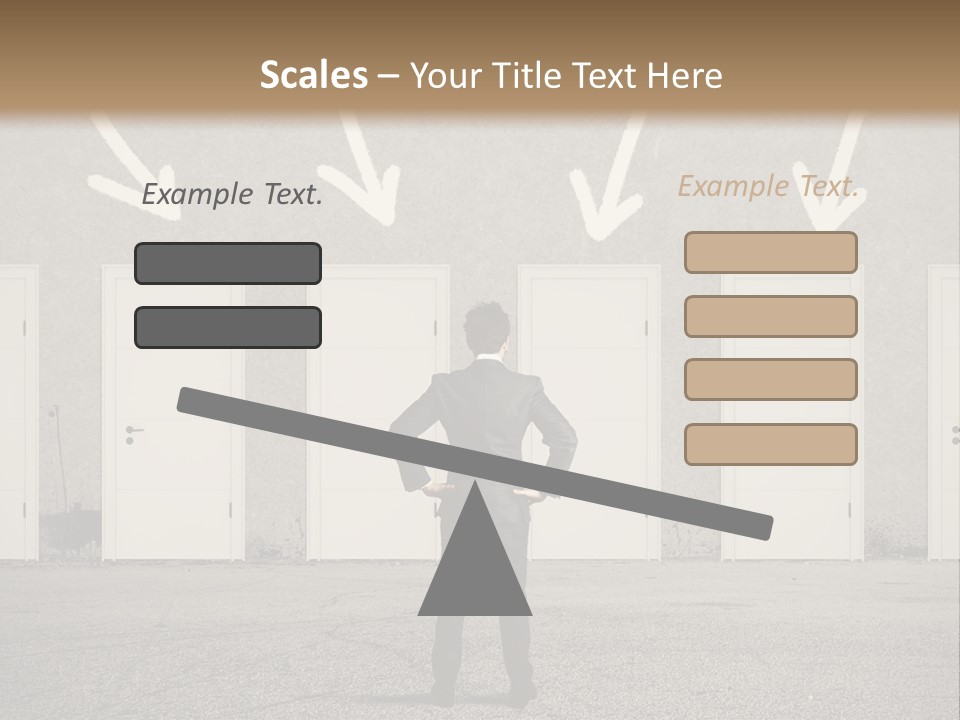 A Man Standing In Front Of A Row Of Doors PowerPoint Template