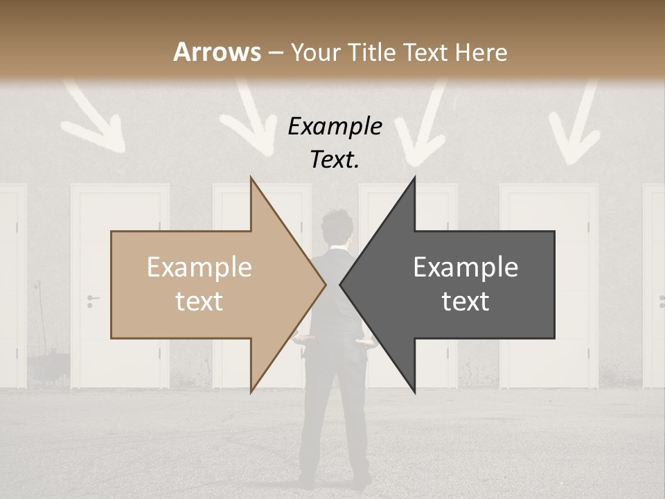 A Man Standing In Front Of A Row Of Doors PowerPoint Template