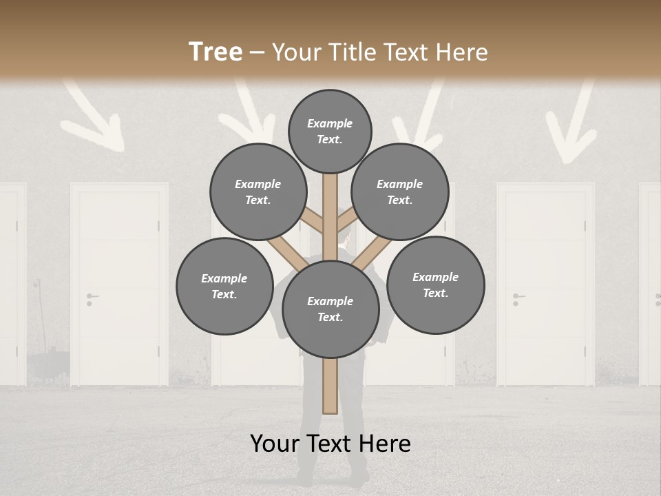 A Man Standing In Front Of A Row Of Doors PowerPoint Template