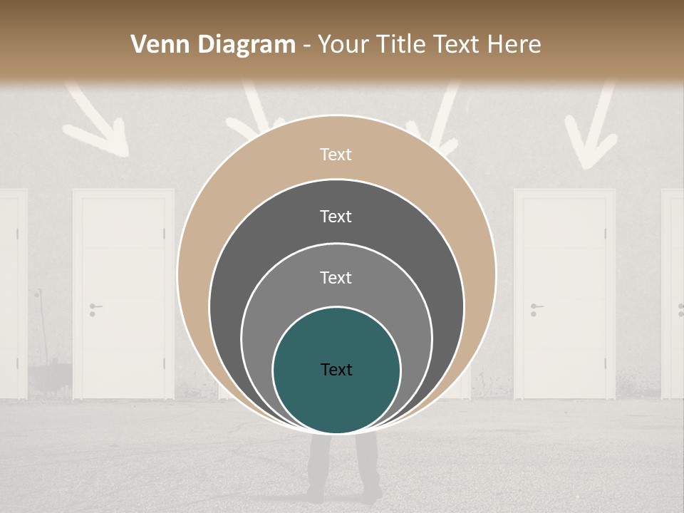A Man Standing In Front Of A Row Of Doors PowerPoint Template