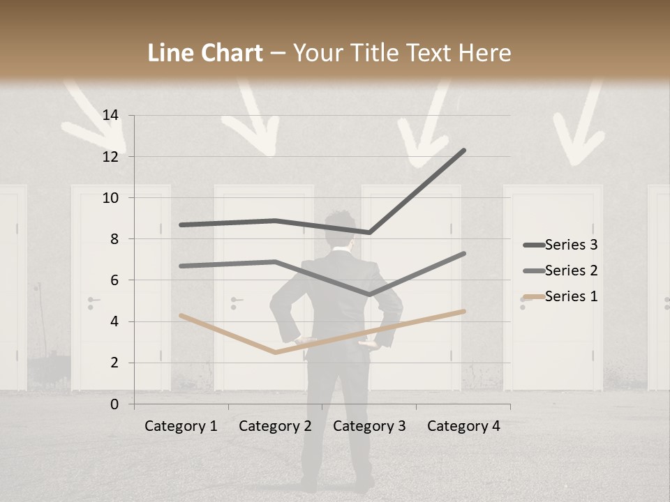 A Man Standing In Front Of A Row Of Doors PowerPoint Template