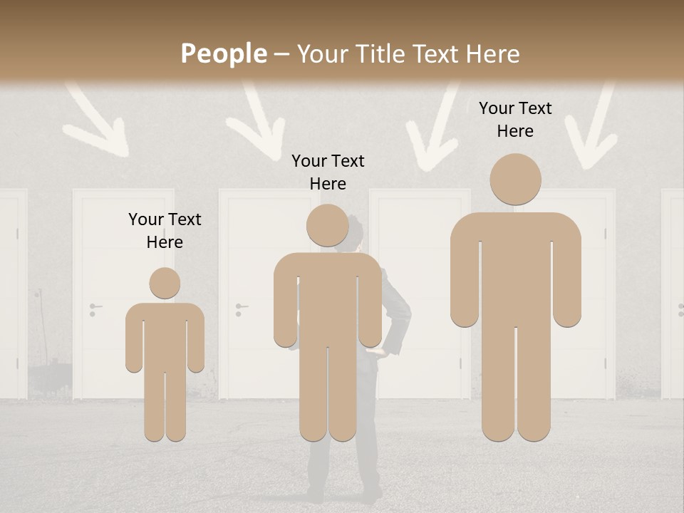 A Man Standing In Front Of A Row Of Doors PowerPoint Template