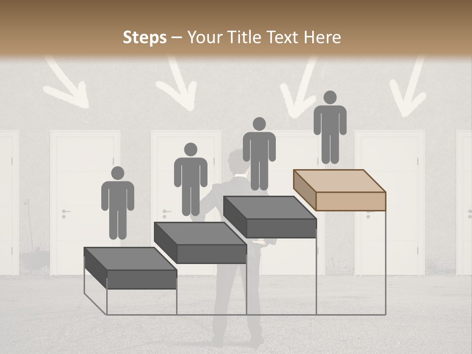 A Man Standing In Front Of A Row Of Doors PowerPoint Template