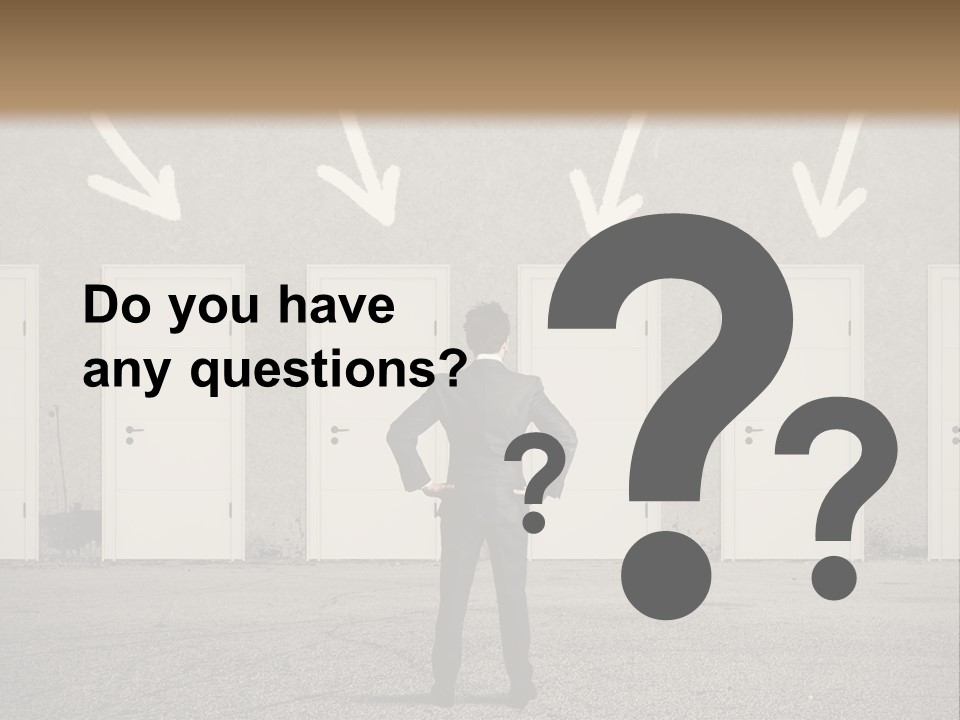 A Man Standing In Front Of A Row Of Doors PowerPoint Template