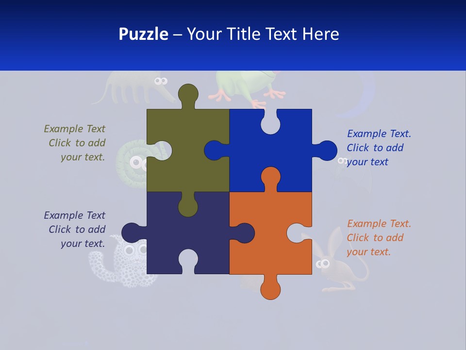 A Group Of Different Types Of Animals On A Blue Background PowerPoint Template