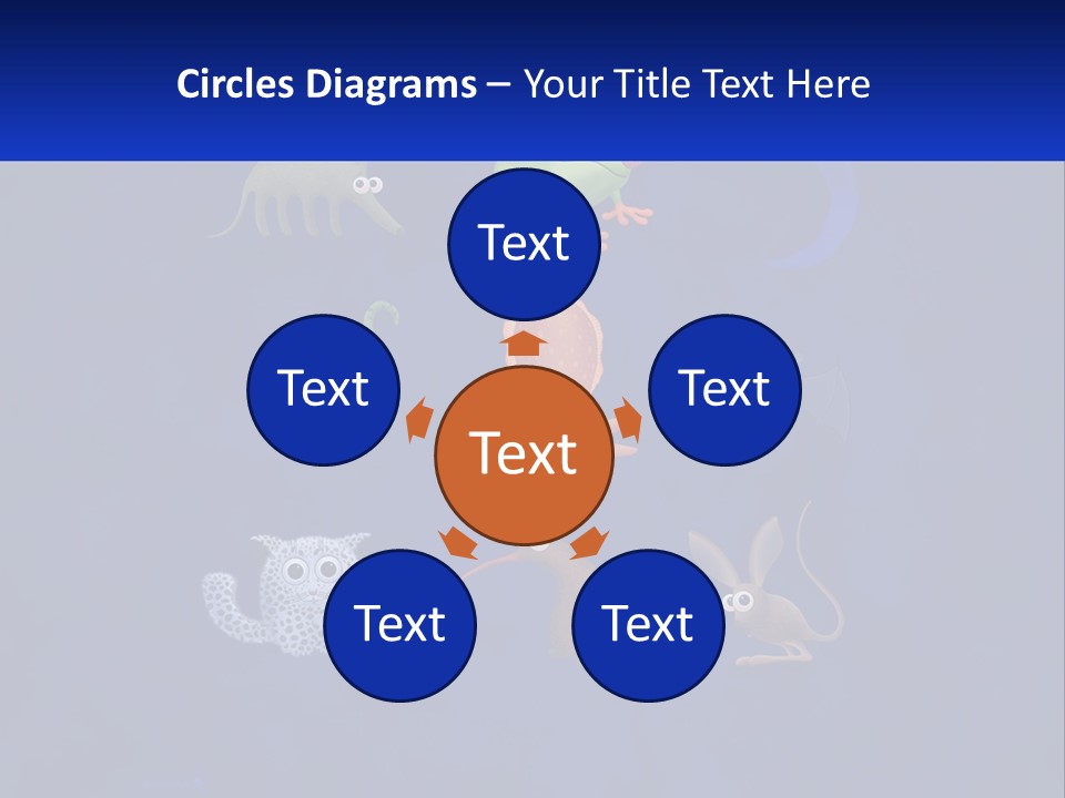 A Group Of Different Types Of Animals On A Blue Background PowerPoint Template