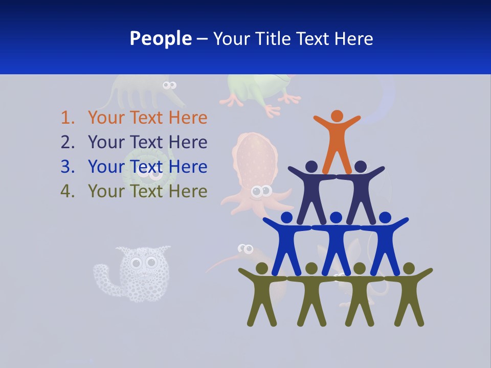 A Group Of Different Types Of Animals On A Blue Background PowerPoint Template