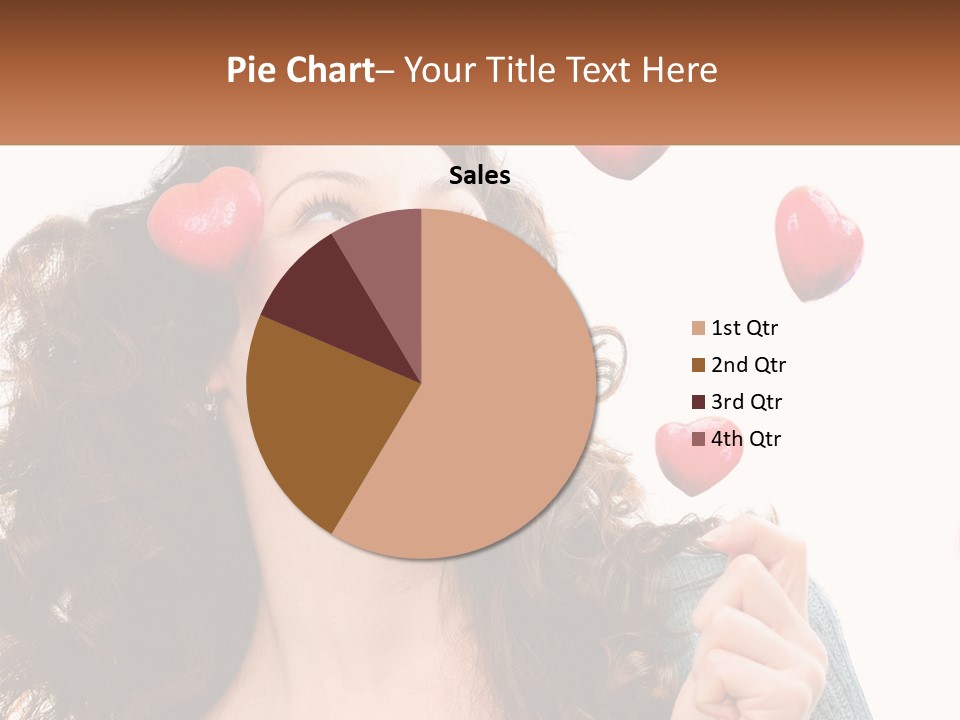 A Woman With Hearts On Her Head Is Smiling PowerPoint Template