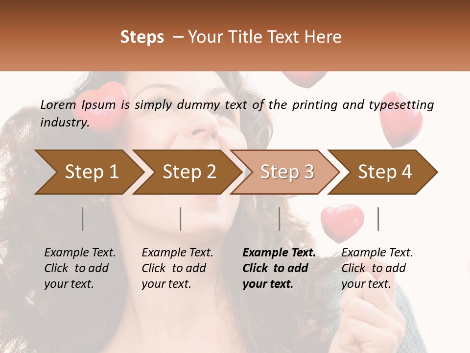 A Woman With Hearts On Her Head Is Smiling PowerPoint Template