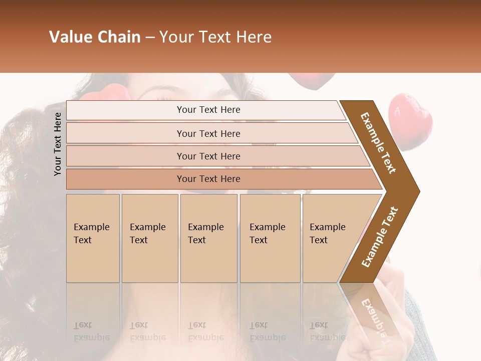 A Woman With Hearts On Her Head Is Smiling PowerPoint Template