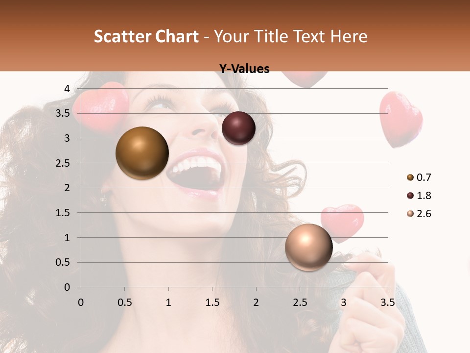 A Woman With Hearts On Her Head Is Smiling PowerPoint Template