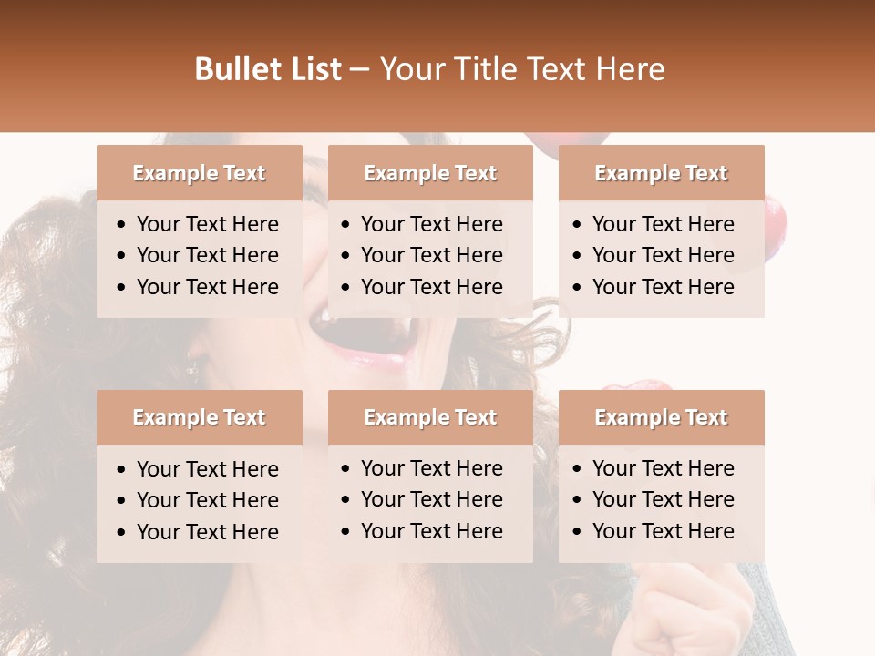 A Woman With Hearts On Her Head Is Smiling PowerPoint Template