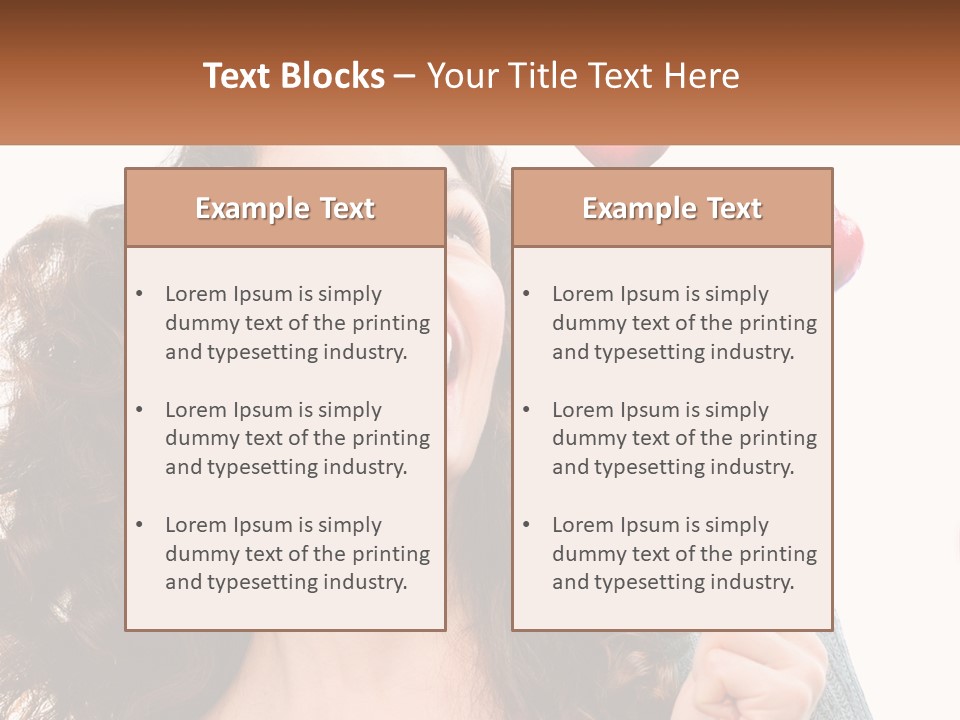 A Woman With Hearts On Her Head Is Smiling PowerPoint Template